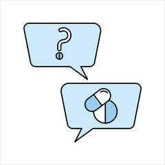 question blue icon with white background vector stock illustration