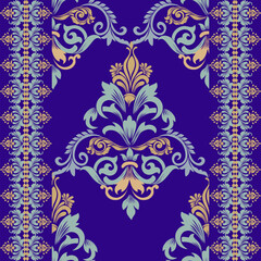 Seamless damask pattern with a classic floral design.African embroidery patterns, paisley, boho, floral ikat, ethnic floral designs, ikat sari, ikat patterns and ethnic patterns.