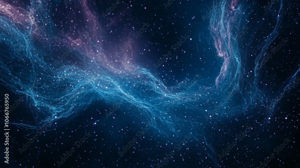 Poster ethereal cosmic swirl in deep space background
