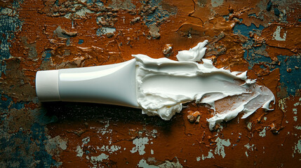 Toothpaste Tube with Remnants on Opening in Everyday Setting