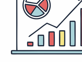 Fototapeta premium Business Presentation Illustration: Speaker, Audience, and Growth Chart