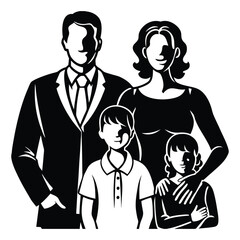 family back site black silhouette vector
