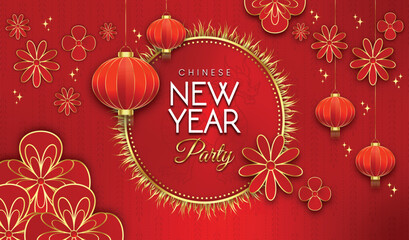 Chinese new year party decorative background