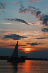 Fototapeta premium sailboat at sunset