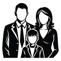 family back site black silhouette vector