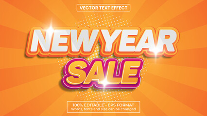 New Year Sale Vector Text Effect