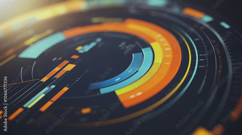 Leinwandbilder abstract data visualization with vibrant circular design