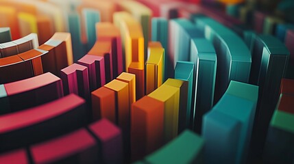 Obraz premium Colorful Abstract 3D Data Visualization Art Design