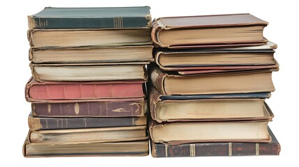 Stack of Vintage Books with Worn Covers