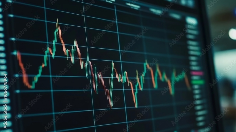 Aufkleber Stock Market Chart with Dynamic Data Visualization