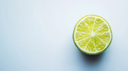 Fresh lime isolated on a clean white background creates a vibrant image of fresh lime. The bright green of the fresh lime draws attention and offers ample copy space.