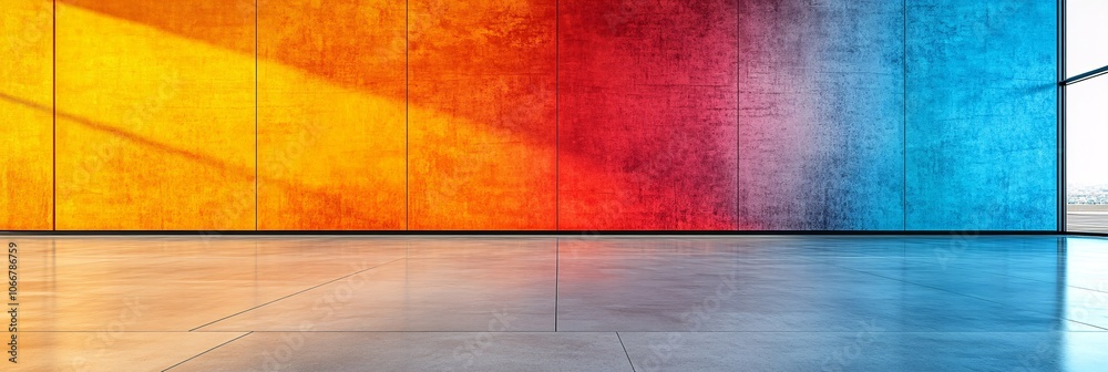 Aufkleber Wide view of digital stock board with price changes in various colors symbolizing active trading markets with side empty space for text