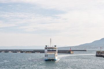 Ferry Sakurajima, boat or ship for conveying passenger between Kaogshima Port and Sakurajima Port