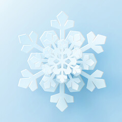 White christmas paper cut 3d snowflake with shadow in the background. Winter design elements for presentation, banner, cover, web, flyer, card, sale, poster, slide and social media.