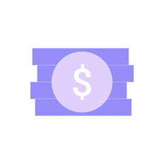 Stack Of Cash With Dollar Symbol In Flat Vector Illustration Symbolizing Wealth, Savings, And Financial Security, Isolated On White Background.