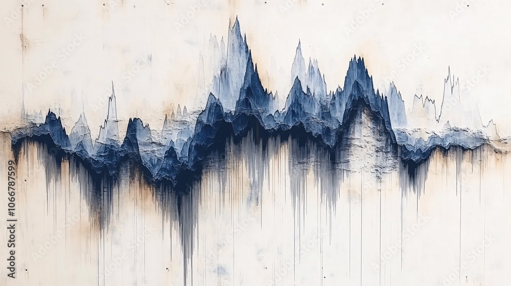 Fototapete fluctuating stock chart with peaks and valleys, symbolizing market risk and volatility with side emp