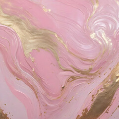 Soft Pink and gold painting background. Oil textured