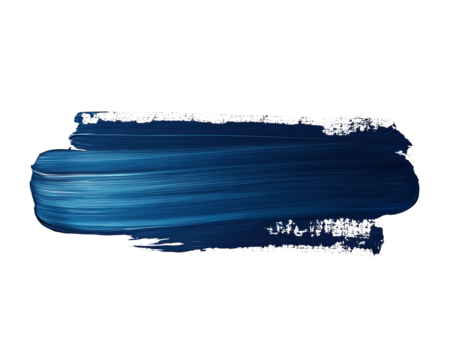 Dark blue brushstroke with gradient tones and rough edges, isolated on white. Ideal for backgrounds or creative design elements