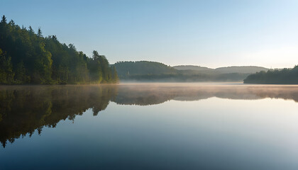 Fototapeta premium Lakes of Silkeborg Morning Reflection
