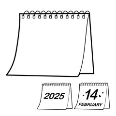 Calendar template with copy space. Calendar memorable date or holiday. Outline illustration, isolated on white background, design element
