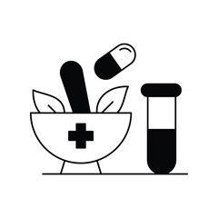 remedy glyph icon with white background vector stock illustration