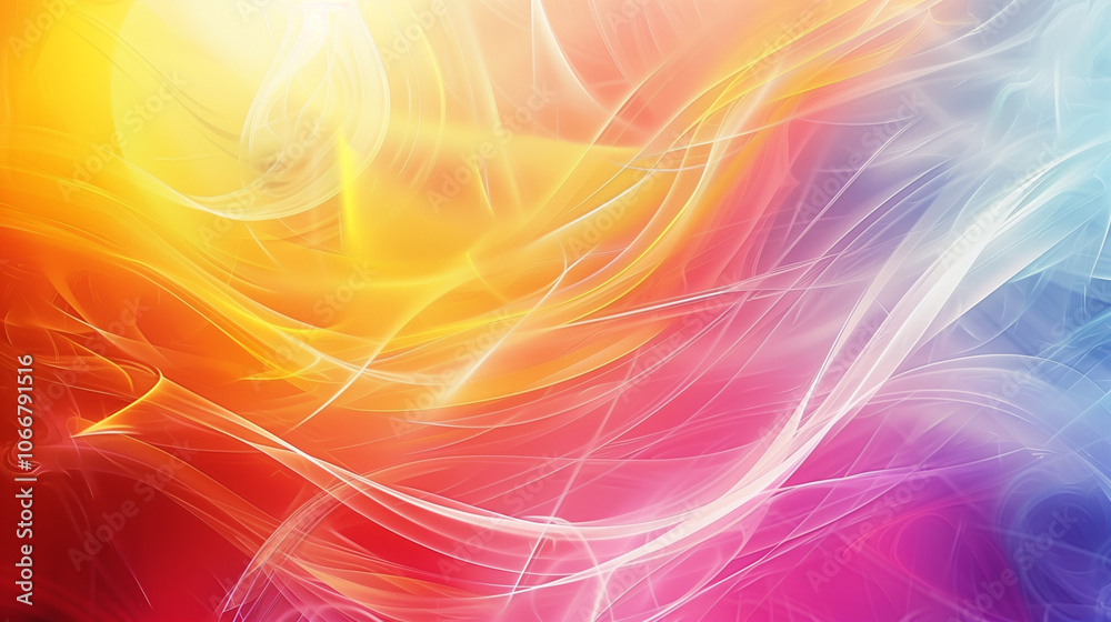 Wall mural vivid swirl of warm and cool colors creating a harmonious abstract background for digital art and vi