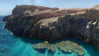 Obraz premium Ras Mohamed Cliffs and Turquoise Waters