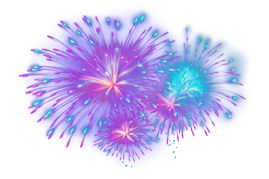 PNG Neon fireworks light illuminated celebration.