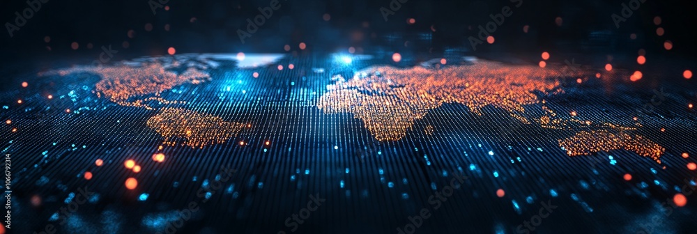 Poster Strategic financial meeting with diverse professionals using technology to analyze business growth and global investments with empty space for text