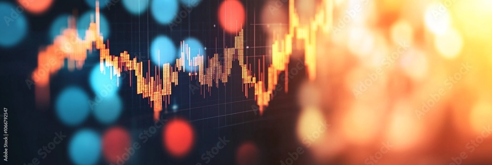 Poster professional analyzing a digital dashboard with cryptocurrency icons, real-time stock data, and glob