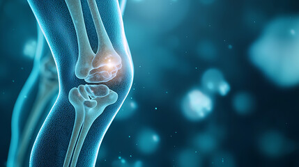 Xray of knee showing cartilage damage with bone