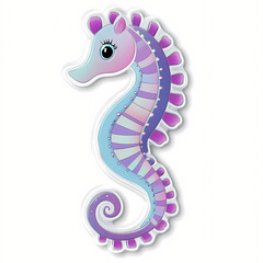 Fototapeta premium Cute Cartoon Seahorse Illustration in 3D Style