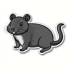 Fototapeta premium Cute Cartoon Rat Illustration in 3D Style
