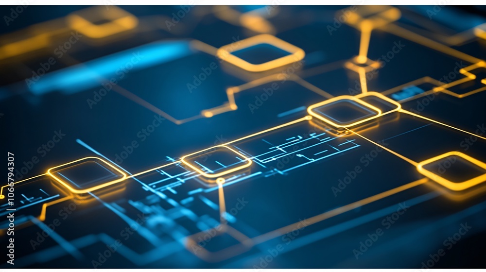 Aufkleber Close-up of a laptop screen showing blockchain networks and cryptocurrency values, illustrating digital finance and technological advancement in modern investments with empty space for text