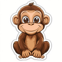 Cute Cartoon Orangutan Sticker Design