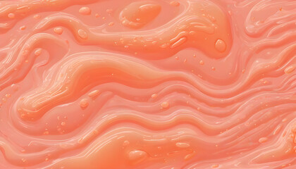 Fototapeta premium Peach fuzz background, trend color. Close-up colorful liquid textured.