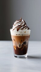 Iced coffee topping Chocolate whipped cream