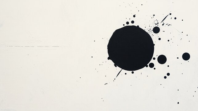 Black Ink Spot: Abstract Minimalist Design
