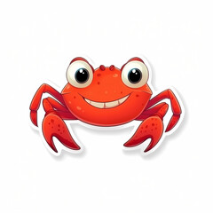 Fototapeta premium Cute 3D Cartoon Crab Illustration for Kids