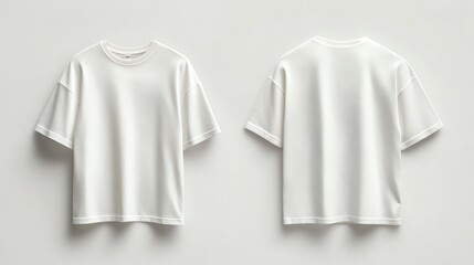 White t-shirt mockup, front and back view.