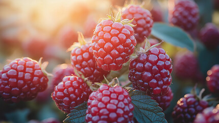 raspberries growing in the garden