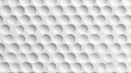 Naklejka premium Texture of a white, patterned wall featuring evenly spaced circular depressions in daylight