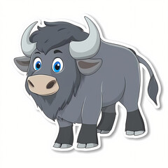 Fototapeta premium Cute Cartoon Bison in 3D Illustration Style