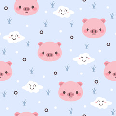 Cute Little Pig Vector Pattern Fashion Designs