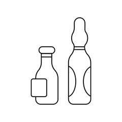 ampoule line icon with white background vector stock illustration
