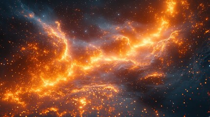 Naklejka premium Ethereal Stream Shimmering Cosmic Path