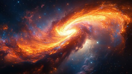 Obraz premium Galactic Tango Swirling Stellar Nebula