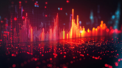 Fototapeta premium Understanding the economic crisis through stock market graph declines and the impact on worldwide indices