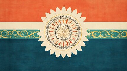 Artistic Indian Motifs in Vibrant Color Palette