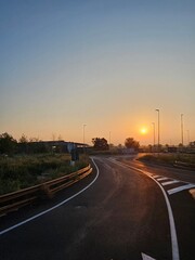 sunset over the highway